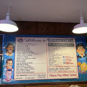 Primanti Bros. Restaurant and Bar - Menu - Sandwiches Near Me - Pittsburgh, Pennsylvania Primanti Bros. Restaurant and Bar - Menu - Sandwiches Near Me - Pittsburgh, Pennsylvania