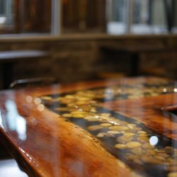Balanced Rock Brewing - Custom-made, mesquite and river rock bar top