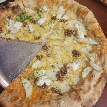 Prep Neighborhood Kitchen - Apple cheddar pizza with apples, apple ricotta and pickled mustard seed - Pizza Near Me - Arlington, Massachusetts