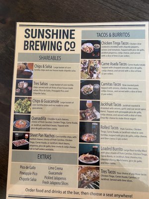 Menu photo 3 Sunshine Brewing Company Lake Mills, WI