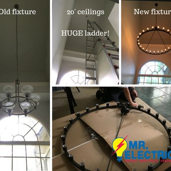 Installation Of Light Fixtures Or Chandeliers In Super Tall