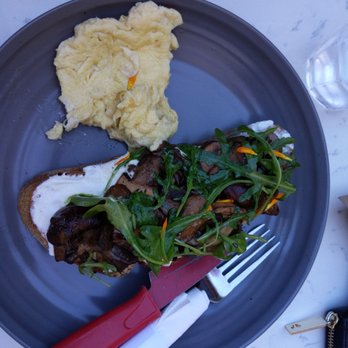 Parakeet Cafe - La Jolla - Mushroom toast with a side of scrambled egg - Coffee & Tea Near Me - La Jolla, California Parakeet Cafe - La Jolla - Mushroom toast with a side of scrambled egg - Coffee & Tea Near Me - La Jolla, California