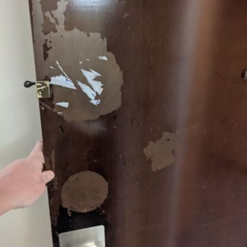 Hampton Inn Asheboro - The front door of the room. Yikes! - Hotels Near Me - Asheboro, North Carolina