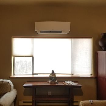 Royalty Heating & Cooling - Ductless mini split install centered over the window - Heating & Air Conditioning/HVAC Near Me - Rio Rancho, New Mexico Royalty Heating & Cooling - Ductless mini split install centered over the window - Heating & Air Conditioning/HVAC Near Me - Rio Rancho, New Mexico