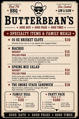 Menu photo 2 Butterbean’s Stratford, OK