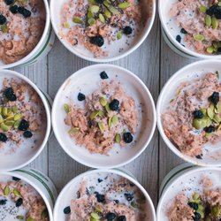 Paleo No Oat "Oatmeal" with House-made almond butter and cashew milk