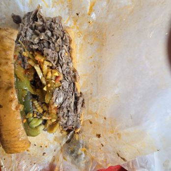 Al's Beef - Dipped beef with hot giadineria and peppers.  Fantastic! - Sandwiches Near Me - Chicago, Illinois
