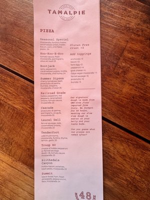 Menu photo 4 Tamalpie Pizzeria Mill Valley, CA Menu photo 4 Tamalpie Pizzeria Mill Valley, CA