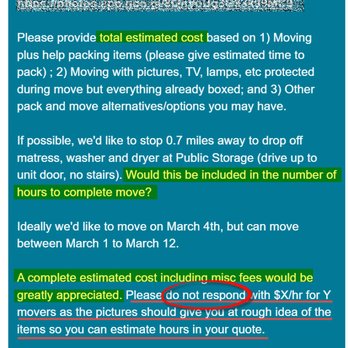 Daily Hauling & Moving - Provided ample info to make a reasonable, educated guess on hours to complete. Too much to ask for DH&M. - Movers Near Me