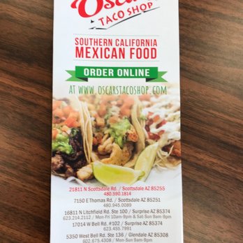 Oscars Taco Shop - Menu - Mexican Near Me - Scottsdale, Arizona
