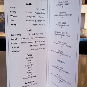 Petite Boheme - Menu as of 27 February 2025 - Cocktail Bars Near Me - Las Vegas, Nevada