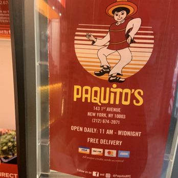 Paquito's - a sign for a restaurant - Mexican Near Me - New York, New York Paquito's - a sign for a restaurant - Mexican Near Me - New York, New York