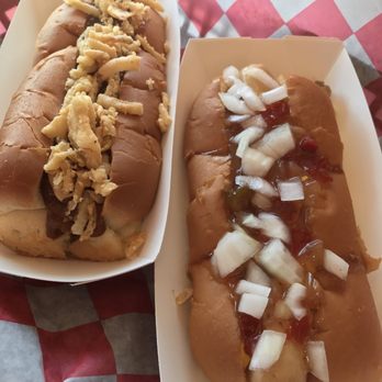 Charlie Graingers - The Mailman on the left, Jamaican on the right. - Hot Dogs Near Me - Hickory, North Carolina