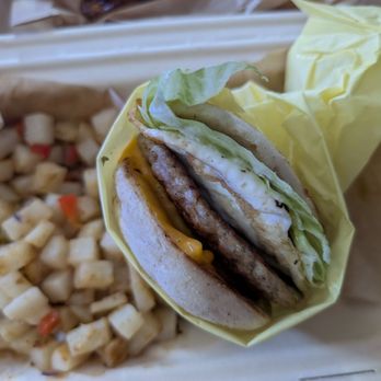 Miracle Bakery - English muffin (sausage) with country potatoes - Bakeries Near Me - Burbank, California