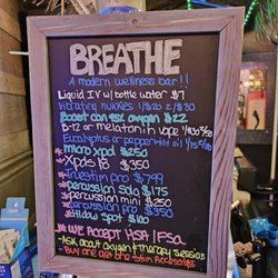 Breathe Oxygen Bar - Menu, April 2023!