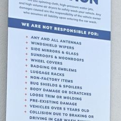 Sud Stop Car Wash - A blow up so everyone can read it before.