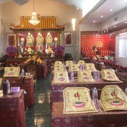 San Gabriel Valley Buddhistic Assn - This is what it looks like inside the main entrance, is usually brighter. But my phone didn't capture the lighting