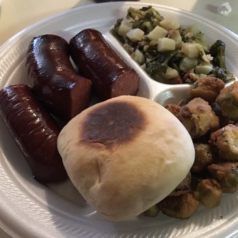 Sweetpea's - Smokes sausage with fried okra and greens. - Fast Food Near Me - Kirby, Arkansas