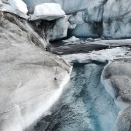 Ice cave on the glacier! Idk what else to call this but it's beautiful