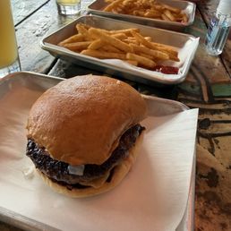 The burger and french fries