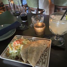 Happy hour tacos, wine, margarita Happy hour tacos, wine, margarita