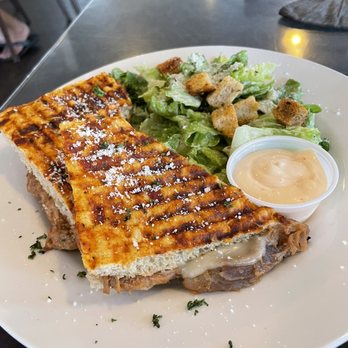 Kula Bistro - Pork panini with Caesar salad. Great! - Italian Near Me - Kula, Hawaii Kula Bistro - Pork panini with Caesar salad. Great! - Italian Near Me - Kula, Hawaii
