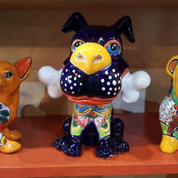 Krystals Corner - Talavera hand made and painted dogs - Antiques Near Me - Moriarty, New Mexico