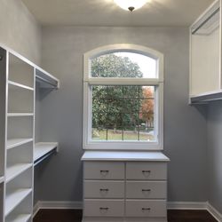 Bespoke Renovation - Dressing up the closet! Added crystal chandelier and soft neutral wall color.