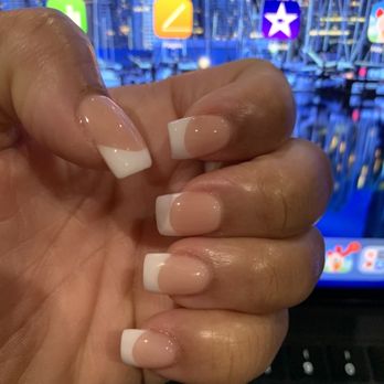 A-1 Elegant Nails & Spa - Pink and white set by Dianna (Dianne) - Nail Salons Near Me - Fresno, California