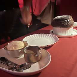 Chocolate suffle, order ahead baked fresh. Chocolate suffle, order ahead baked fresh.