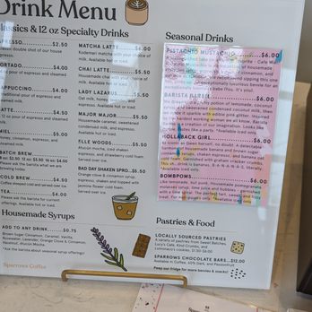 Sparrows Coffee - Menu - Coffee & Tea Near Me - Grand Rapids, Michigan