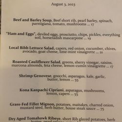 Specials Menu