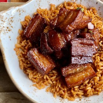 Calaveras Cantina - Pork belly and red rice was really good, my favorite ever!!! - Mexican Near Me - Jupiter, Florida