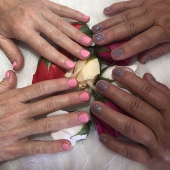 Yume organic Nail spa - Purplish Dip Powder on the right side. - Nail Salons Near Me - San Jose, California