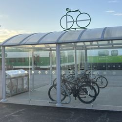 Milton GO Station - Bike shelter.