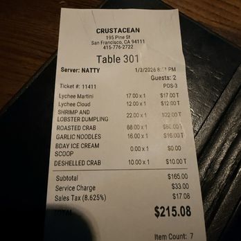 Crustacean - Check - Vietnamese Near Me - San Francisco, California Crustacean - Check - Vietnamese Near Me - San Francisco, California