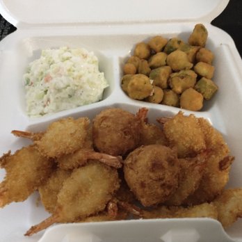 Captain Ds - Fried shrimp, cole slaw, and fried okra! - Seafood Near Me - Champaign, Illinois Captain Ds - Fried shrimp, cole slaw, and fried okra! - Seafood Near Me - Champaign, Illinois