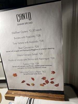 Menu photo 2 Canto - Upper West Side New York, NY