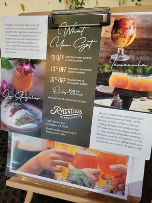 Menu photo 2 Relentless Brewing Temecula, CA