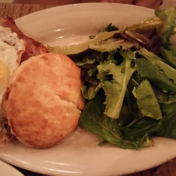 Freemans - Fried egg / bacon / cheese on a biscuit. No hash browns today so subbed with salad. - Breakfast & Brunch Near Me - New York, New York Freemans - Fried egg / bacon / cheese on a biscuit. No hash browns today so subbed with salad. - Breakfast & Brunch Near Me - New York, New York