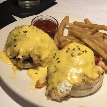 Bonefish Grill - Filet mignon and lobster Benedict with fries - Seafood Near Me - Miami, Florida Bonefish Grill - Filet mignon and lobster Benedict with fries - Seafood Near Me - Miami, Florida