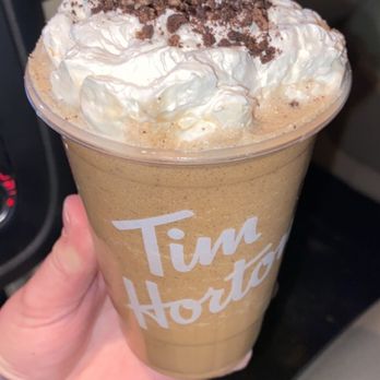 Tim Hortons - Salted caramel iced Capp with Oreo crumbs on top - Bakeries Near Me - Meadville, Pennsylvania