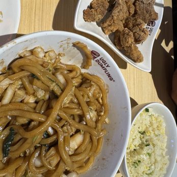 Ugly Dumpling Express - #5: Shrimp Stir Fried Noodles & Salt & Pepper Popcorn Chicken & egg fried rice. - Chinese Near Me - Holmdel, New Jersey