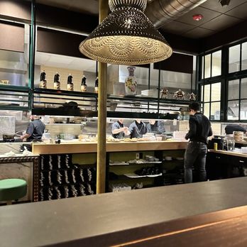 The 698 - Looking at the kitchen from our booth - Sushi Bars Near Me - Columbus, Ohio