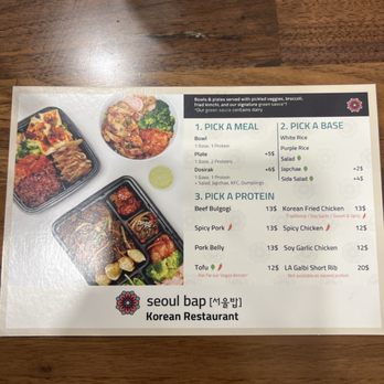 Seoul Bap - Menu as of 9/30 - Korean Near Me - Carson, California