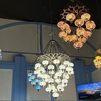 Kalimera Bar and Grill - We loved the Turkish lamps hanging in the main room! - Turkish Near Me - Santa Rosa, California