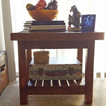 Sandtown Furniture - Sandtown End Table w/ customized tin tile inlay top. - Furniture Stores Near Me - Baltimore, Maryland Sandtown Furniture - Sandtown End Table w/ customized tin tile inlay top. - Furniture Stores Near Me - Baltimore, Maryland