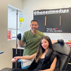 Honest Medspa - Patient receiving an IV Vitamin Infusion with NAD+ at Honest MedSpa in Murrieta