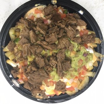Brick and Flour - Asada fries with nacho cheese sauce... *no actual real cheese. - Mexican Near Me - Glendale, California Brick and Flour - Asada fries with nacho cheese sauce... *no actual real cheese. - Mexican Near Me - Glendale, California