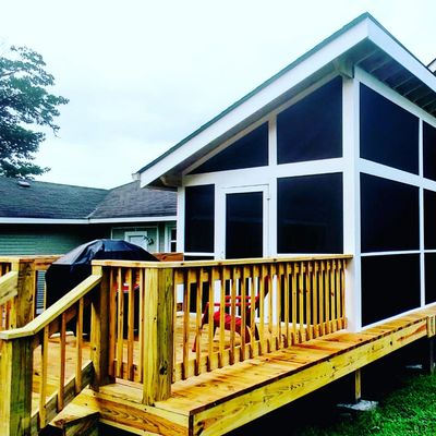 SCREEN ROOM - EXPOSED RAFTER - These are a minimal sample of our projects.  All projects based in Chattanooga,TN.   Text Casey Powell at 404 422 6540 and I can send you a